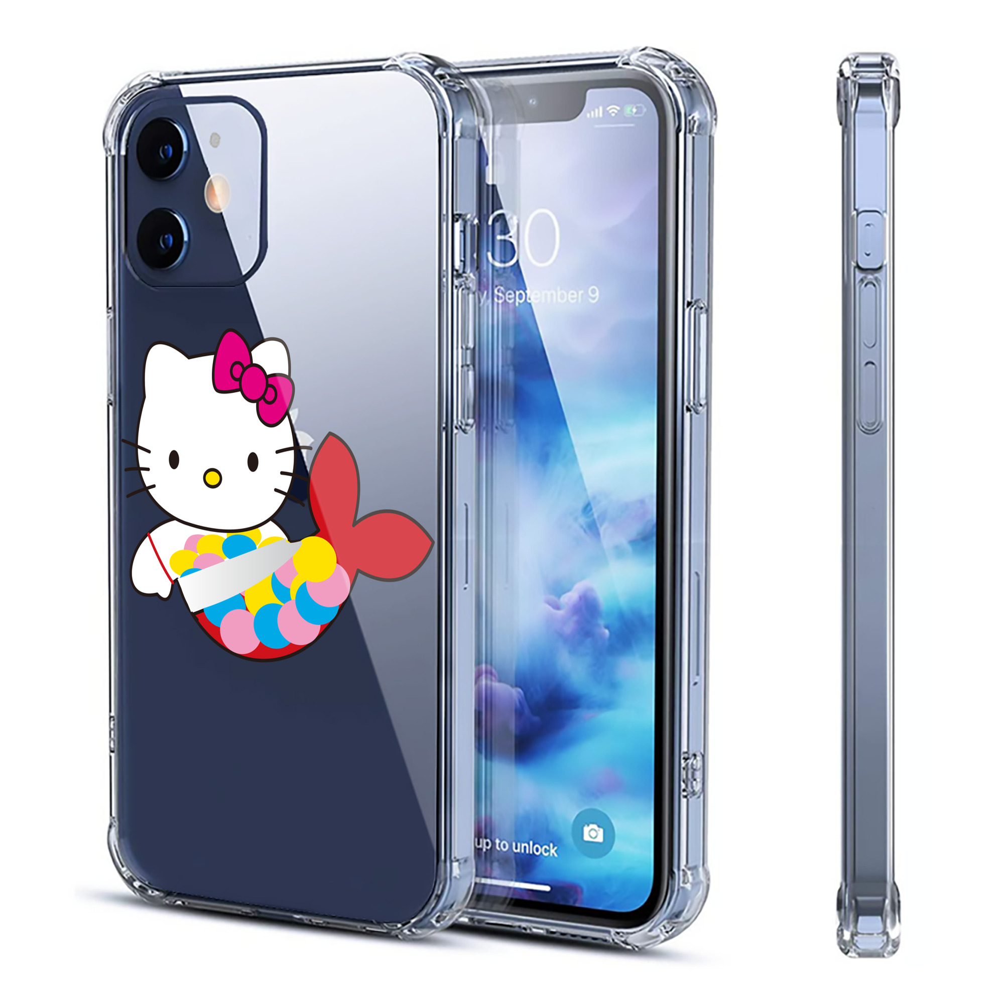 （画像用） Hello Kitty ハローキティ 【iPhone 12シリーズ対応】透明スマホケース（クリアソフトケース）